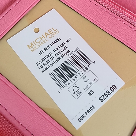 Michael Kors Jet Set LG Phone Wallet Wristlet Pink - Picture 5 of 6